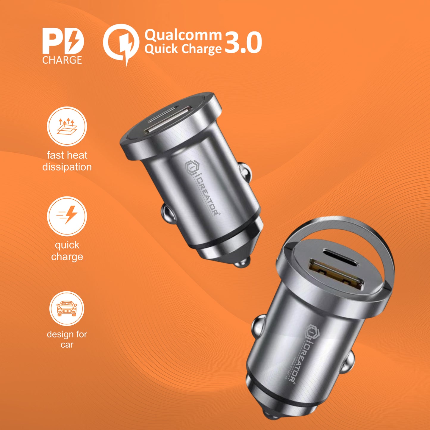 Sky Series 65W 2-in-1 Car Charger