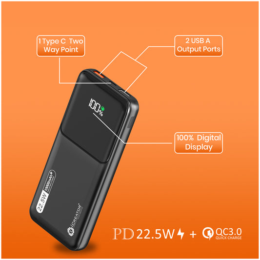 Advance Series 10K mAh PowerBank With 2 USB Port with Digital Display