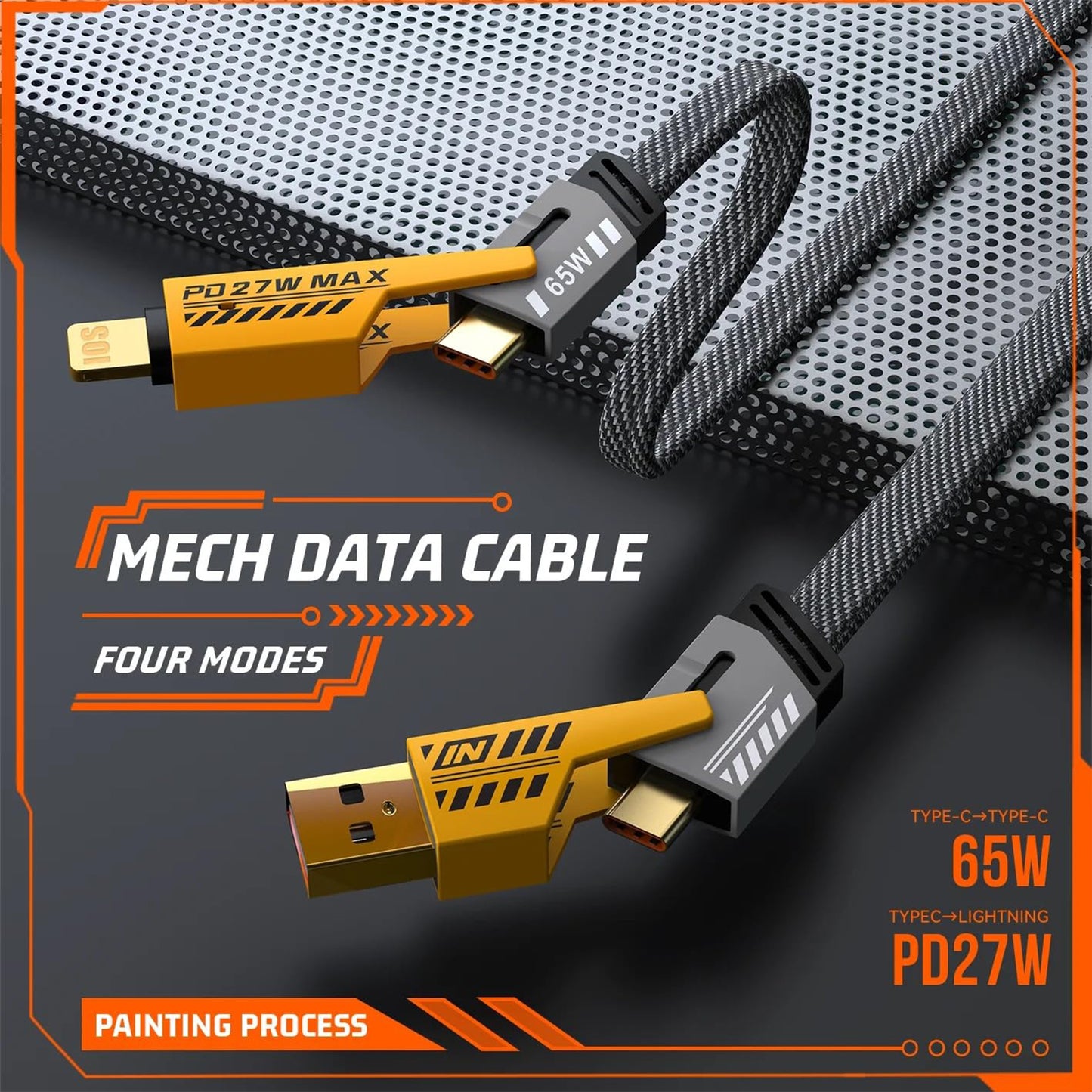 Allrounder Series 4 in 1 Durable Weave Data Cable With Super V00C