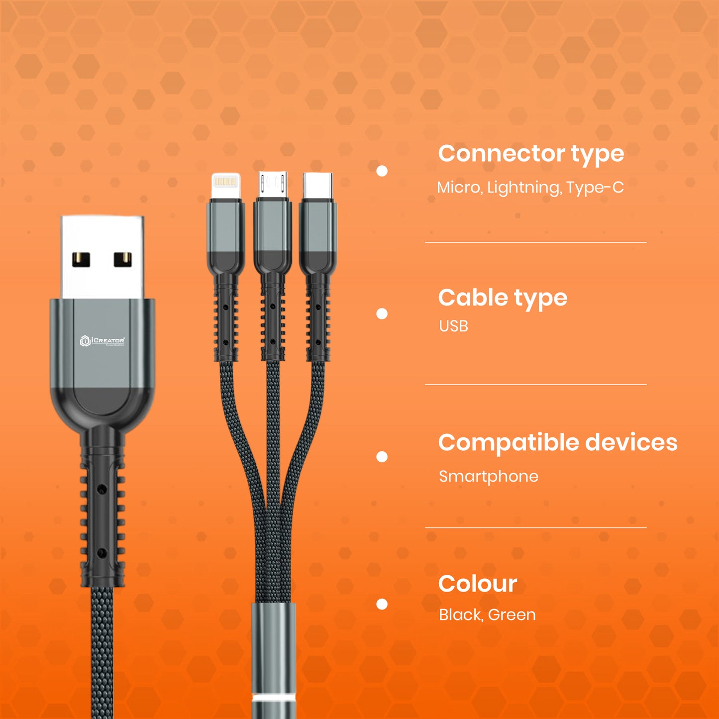 Family Series 3 in 1 Cable With SR Reinforced Protection