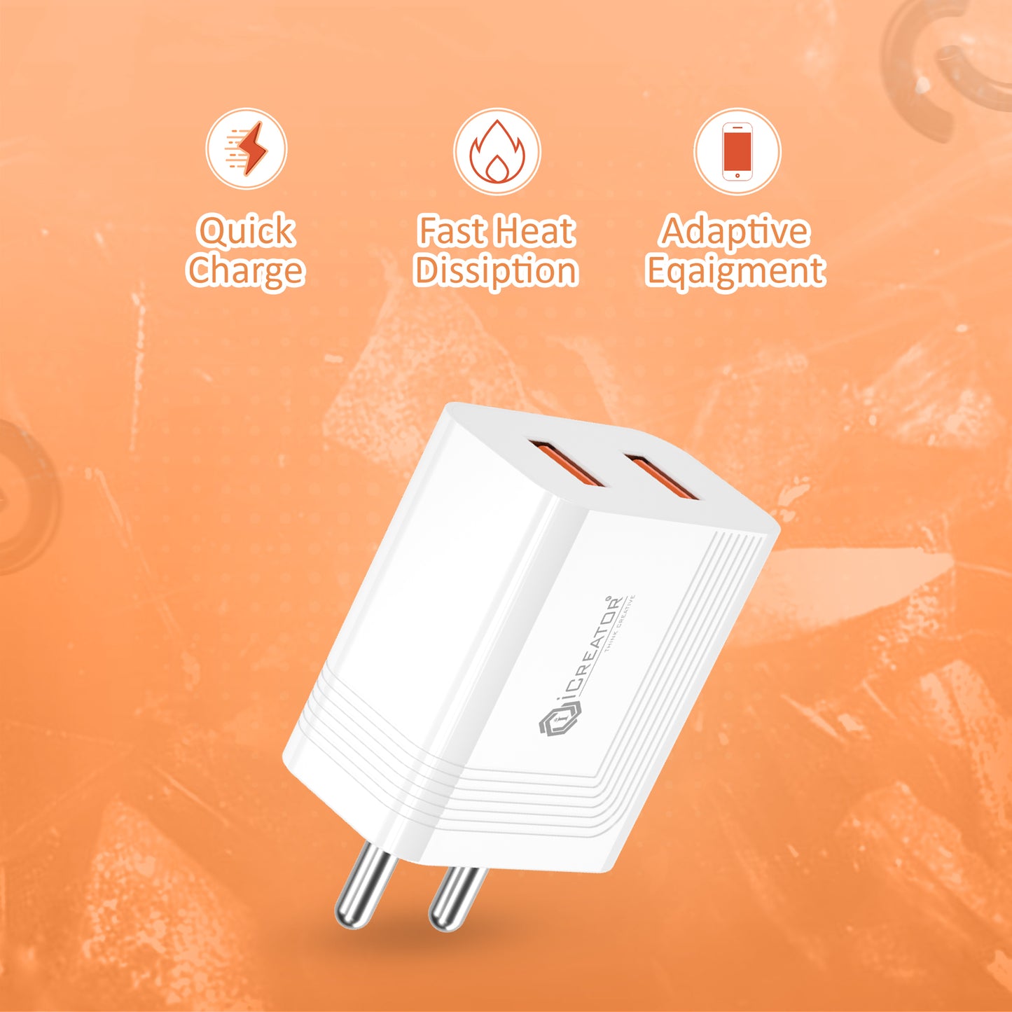 Quick Series 15W Fast Charger with Dual USB Port