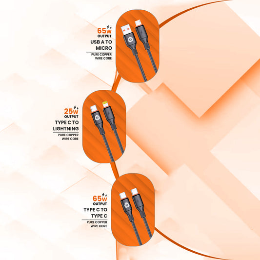 Strong Series Cable | USB-A To Micro / Type C / Lightning | Type C To Type C | Type C To Lightning