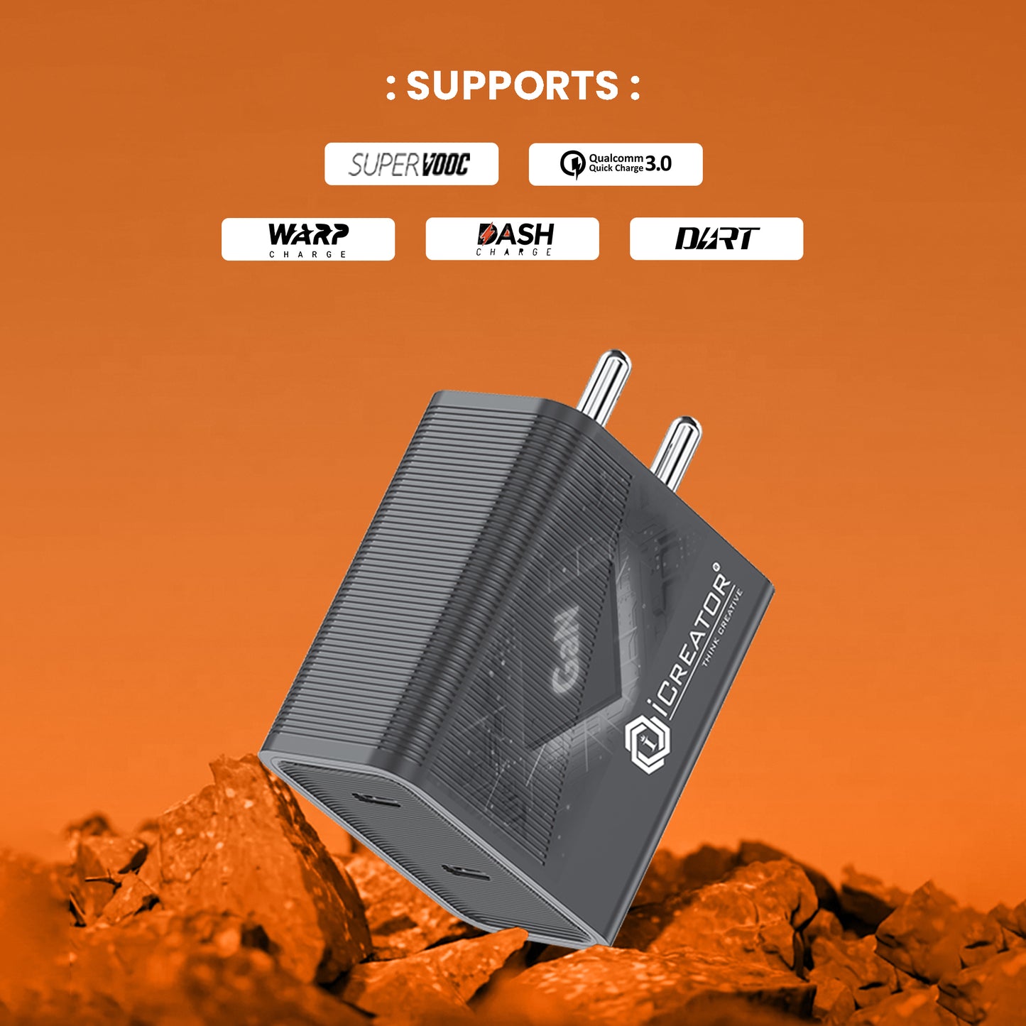 65W Dual Port Type C Multi Protocol Charger