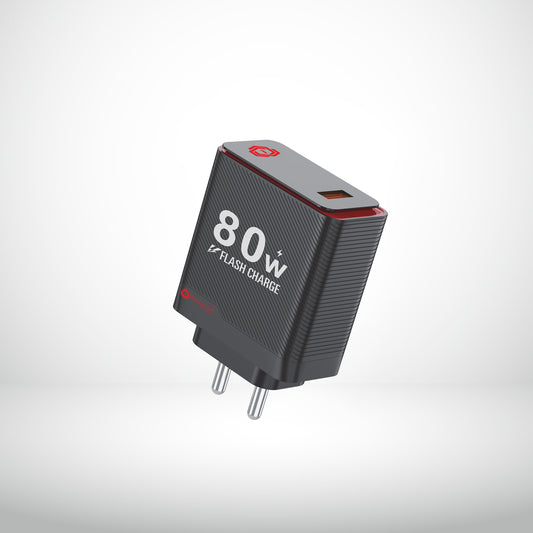 80W Flash Charge Multi Protocol Charger With USB - A To Type C Cable