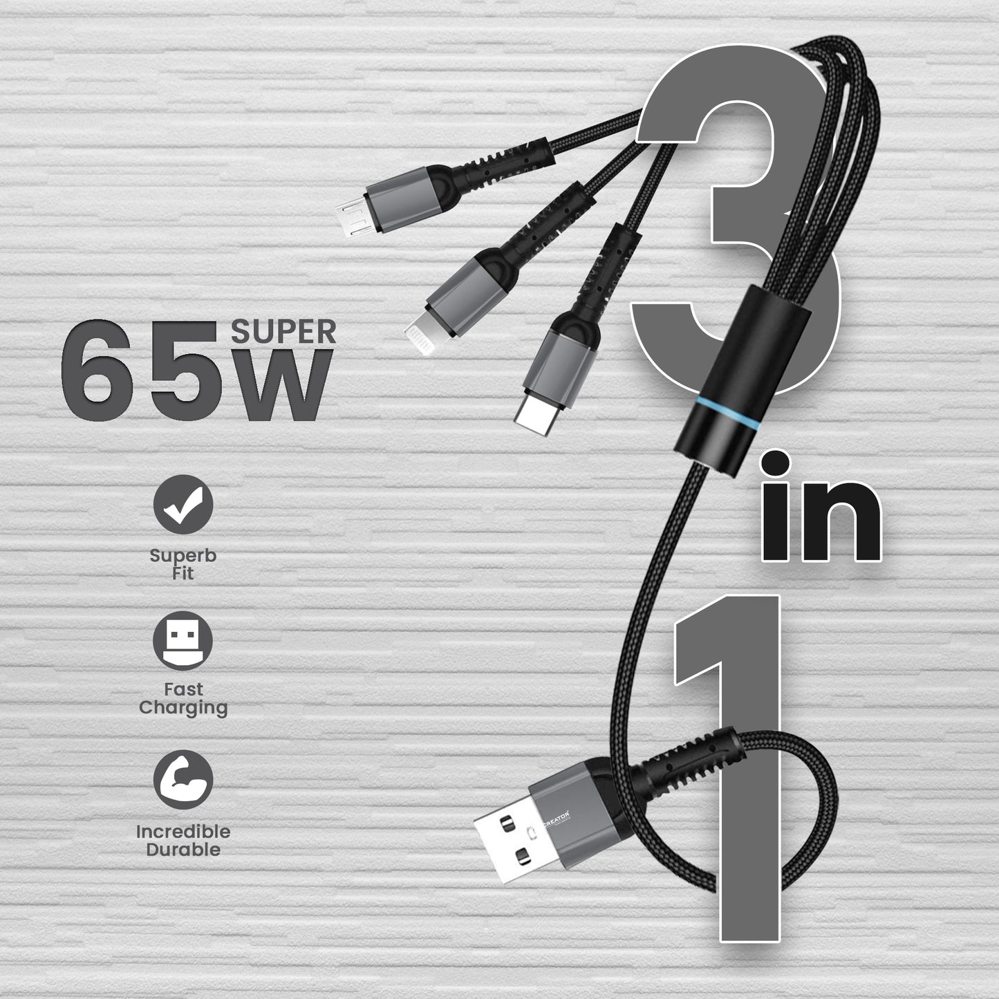 Family Series 3 in 1 Cable With SR Reinforced Protection