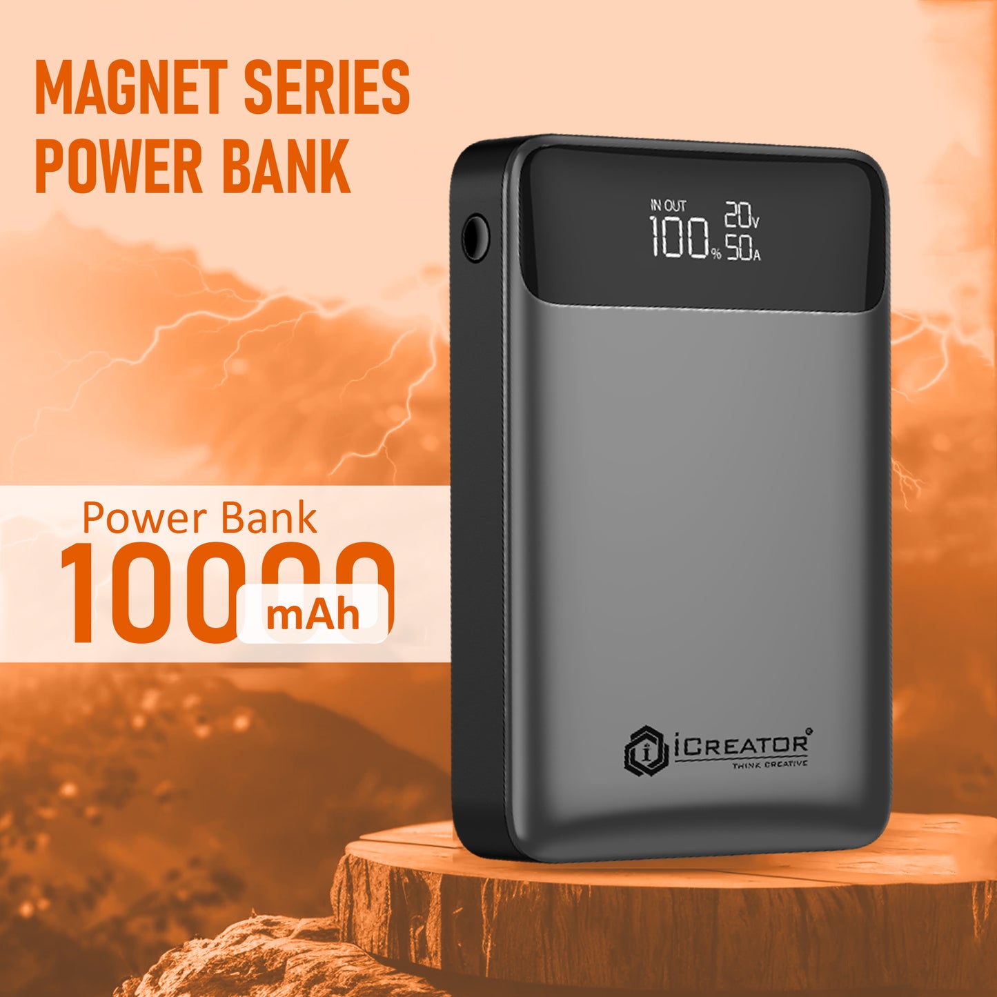 Magnet Series 10K mAh PowerBank | 22.5W PD Output with LED Digital Display