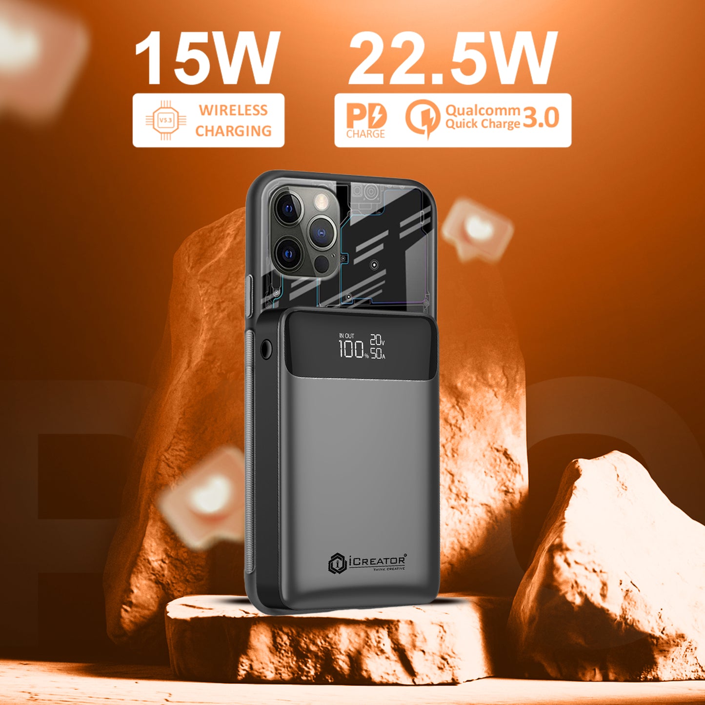 Magnet Series 10K mAh PowerBank | 22.5W PD Output with LED Digital Display
