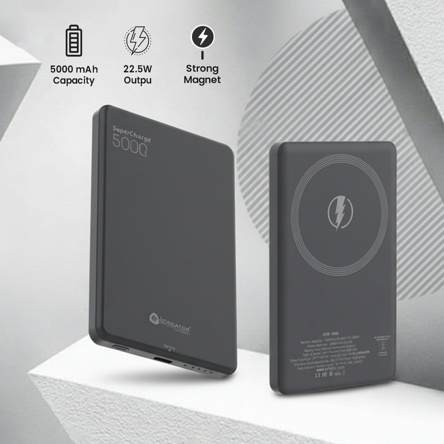 Slim Series 5000mAh Magnetic Wireless Power Bank